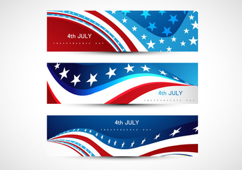 Headers Of 4th July Independence Day For Banner - vector gratuit #354407